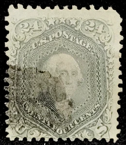 SELLOS DE MATT SCOTT #78b GEORGE WASHINGTON 24 CENTAVOS GRIS EMISIÓN 1862, USADO CV$450 - Imagen 1 de 3
