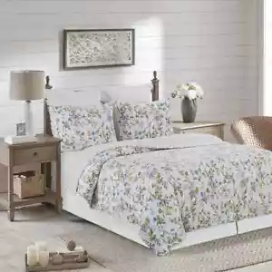 Set trapunta Carley King Size 3 pezzi - trapunta + 2 federe - botanica - cotone - set copriletto - Foto 1 di 5