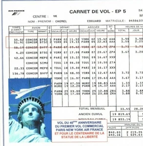 CONCORDE Pilot Signed USA Flight Book AIR FRANCE 1986 Statue Of Liberty NY EP13 - Picture 1 of 4