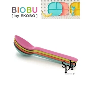 Ekobo 1 Paket Mit 4 Bunte Bambuslöffel Für Kinder Neu - Bild 1 von 1