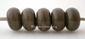 SEDIMENT gray brown * donut handmade lampwork glass spacer beads TANERES sra - Picture 1 of 6
