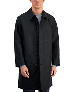 New $445 Hugo Boss Relaxed Fit Water Repellent Long Coat Mens 2XL Black Collared - Picture 1 of 16