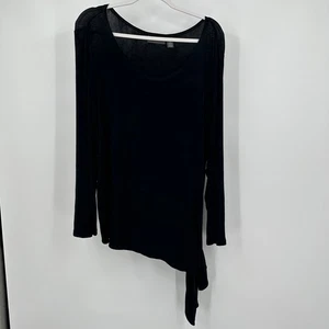 Chicos Travelers Damen schwarz minimalistisch asymmetrisch Top Größe 3 US XL Slinky - Bild 1 von 6