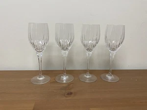 Set of 4 Mikasa Artic Lights Crystal 9” Water Wine Goblets Glasses - Picture 1 of 3