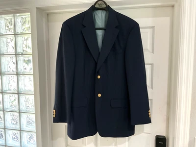 Blazer Stafford Para Hombres 38R Azul Marino Lana Abrigo Deportivo Botones Dorados Chaqueta Usado en Excelente Condición Foto 1 de 4