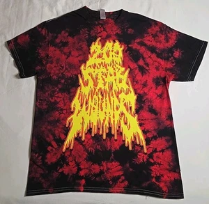 "200 Stab Wounds" Band Graphic Print T-Shirt Red/black Tie Dye Size Medium - Picture 1 of 6