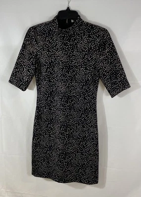 Alice + Olivia Women Black Metallic Dotted Mini Dress Size 4 - Image 1 of 4