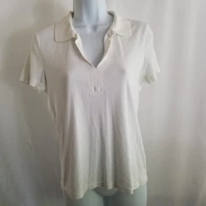 Talbots camicia donna bianca collo polo 100% cotone Pima taglia S - Foto 1 di 6