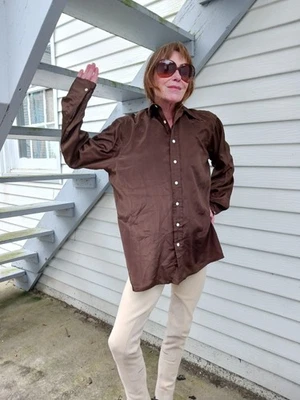 Vintage 1970s Mens Givenchy Chesa Shimmer Shine Satin Silky Dance Disco Shirt  - Image 1 of 4