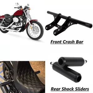 Front Rear Falling-Protection Crash Bar For Harley Sportster XL Models 2004-2022 - Picture 1 of 13