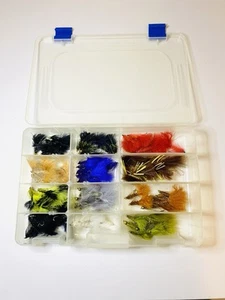 100 x Premium Assorted Woolly Bugger Fly Fishing Flies With Storage Box - Picture 1 of 13