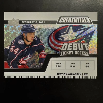 2022 Credentials Debut Ticket Access Horizontal /999 Trey Fix-Wolansky Rookie RC - Image 1 of 4