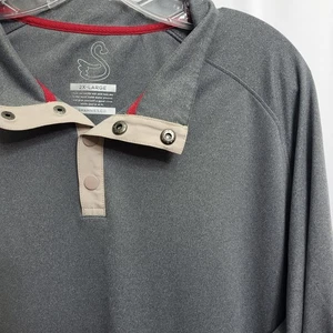 Pullover de golf Swannies manga larga 1/4 a presión cuello falso atlético 2XL gris - Imagen 1 de 9