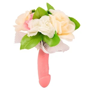 BOUQUET FIORI SPOSA MANICO sexy FALLO pene scherzi addio al nubilato, matrimonio - Foto 1 di 1