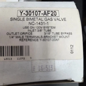 Single Bimetall Gasventil für 120V Systeme - Bild 1 von 2