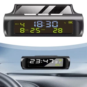 High Definition Solar Clock for Cars with Temperature Monitor Function - Picture 1 of 11