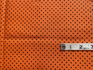 BLACK DOTS ON ORANGE COTTON FABRIC BTY - Picture 1 of 2