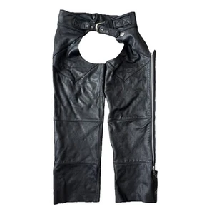 Tapas de cuero negras Harley Davidson talla mediana hechas en EE. UU. - Imagen 1 de 8