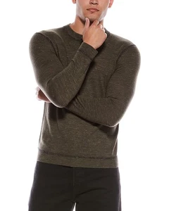 Autumn Cashmere Wool & Linen-Blend Henley Crewneck Sweater Men's - Picture 1 of 6