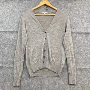 Uniqlo Cardigan Womens S Small Grey Wool Knit V-Neck Button Long Sleeve 39919 - Picture 1 of 11