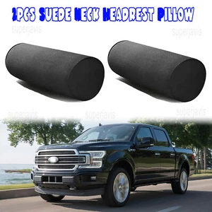 2Pcs Suede Neck Headrest Pillow Cervical Spine Protection Cushion For Ford F-150 - Picture 1 of 11