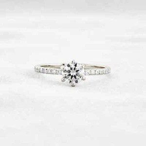 Zertifizierter natürlicher 1,ct VS1 weißer Diamant massiv 925 Sterlingsilber Ehering - Bild 1 von 9