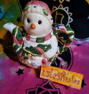 ACO ceramic Snowman Teapot 8in - Picture 1 of 5