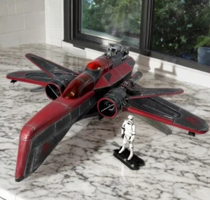 Star Wars Mandalorian Death Watch Interceptor Vintage Black Series Kenner Custom - Picture 1 of 17