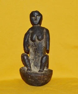 Antike primitive Figur Holz Butterdose Theki Deckel aus Nepal, TL10 - Bild 1 von 5