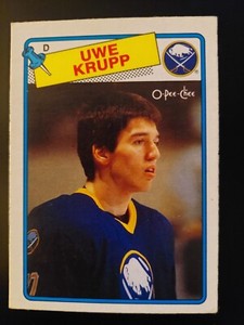 1988-89 O-Pee-Chee Hockey Card Uwe Krupp RC #220