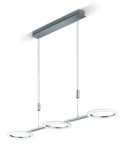 Deutsche LED Pendelleuchte Höhenverstellbar Nickel Chrom Dimmbar 3600lm - Bild 1 von 3