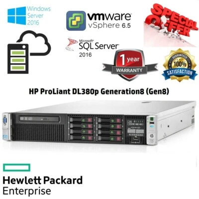 20-CORE HP ProLiant DL380p Gen8 2x E5-2670v2 2.50GHz 64GB DDR3 P420i/1GB 8X600GB - Image 1 of 4
