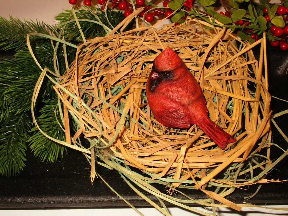 Estatuillas de pájaro cardenal rojo de 4" largas 4 posturas para elegir Foto 1 de 1