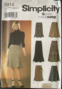 Simplicity Easy Sewing Pattern #5914,  Size  6-8-10-12,  Misses' Skirts, Lengths - Picture 1 of 3
