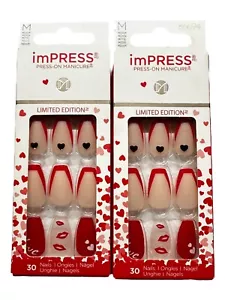 2x Kiss Impress Press-On Maniküre Nägel - Limited Favorite One IM33X Red Tip - Bild 1 von 6