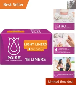 Light Absorbency Panty Liners for Bladder Leaks - 18 Count, Discreet & Effective - Picture 1 of 8