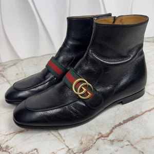 Gucci x Mr. Porter Donnie Double G Ankle Boot Black Leather 7.5 G 8 US 41.5 EUR - Picture 1 of 11