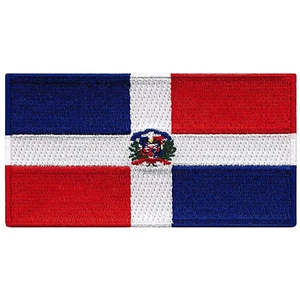 DOMINIKANISCHE REPUBLIK FLAGGE Aufnäher Aufbügeln Bestickte Applikation Top Qualität - Bild 1 von 2