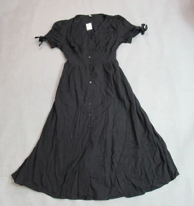 Zexxxy Dress Womens Sz Small Black Button Up Maxi Peasant Cottagecore Modest NWT - Picture 1 of 10