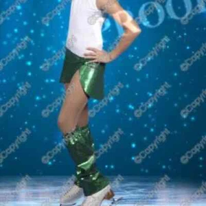 skating/dance green sparkly skirt and leg warmers - Picture 1 of 5