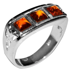 4.0g Authentic Baltic Amber 925 Sterling Silver Ring Jewelry N-A7251 s.8.5 - Picture 1 of 1