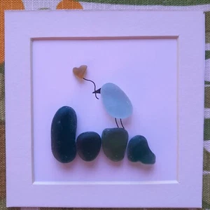 Sea Glass framed picture. Love. Couple. Family. Friend. Engagement Valentine's - Picture 1 of 4