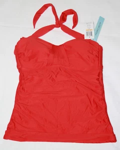 Antonio Melani Womens New $76 Tankini Halter Swimsuit Bikini Tank Top S 4 6 Red - Picture 1 of 7