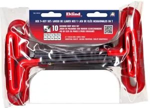Eklind SAE Hex T Handle Wrench Set 10pc 3/32"-3/8 INCH 53610 Loop T-Handle USA - Picture 1 of 5