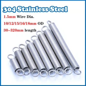 Expansion Tension Extension Spring 1.5mm Wire Dia 10-18mm OD 304 Stainless Steel - Picture 1 of 12