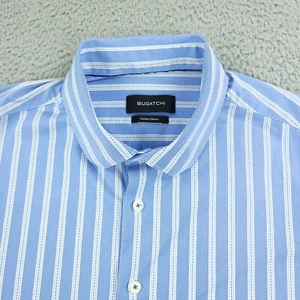 Bugatchi Shirt Mens XL Extra Large Blue Comfort Stretch Business Office Casual - Picture 1 of 13