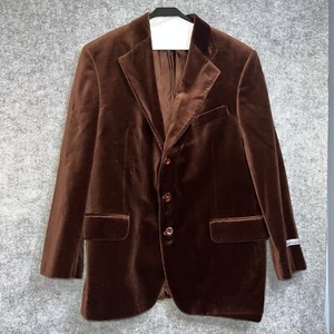 Giacca blazer velluto velluto marrone Stacy Adams taglia 44R nuova senza etichette - Foto 1 di 11