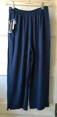 Women's JOHN PAUL RICHARD Uniform Petites Blue Loose Pants NWT Size S - Image 1 of 4