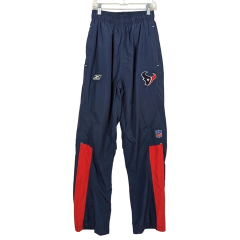 Reebok NFL Team Apparel TEXANS blue zippered leg Athletic track men pants S Cover