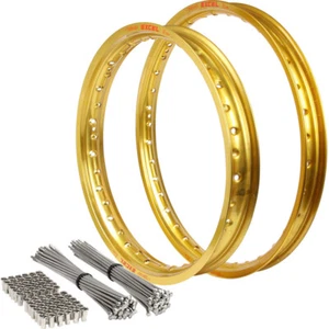 Excel Honda CR125-250 89-01 21"/19" Gold Takasago Rim Set & Bulldog HD Spokes - Picture 1 of 1